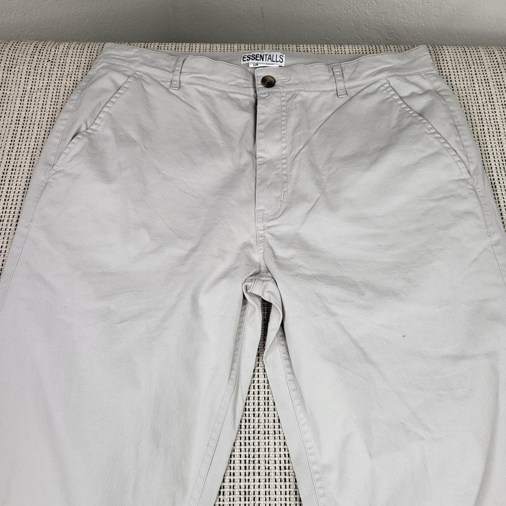 Essentalls Pants Mens‎ 35x36 Beige Chino Flat Front Straight Leg Casual